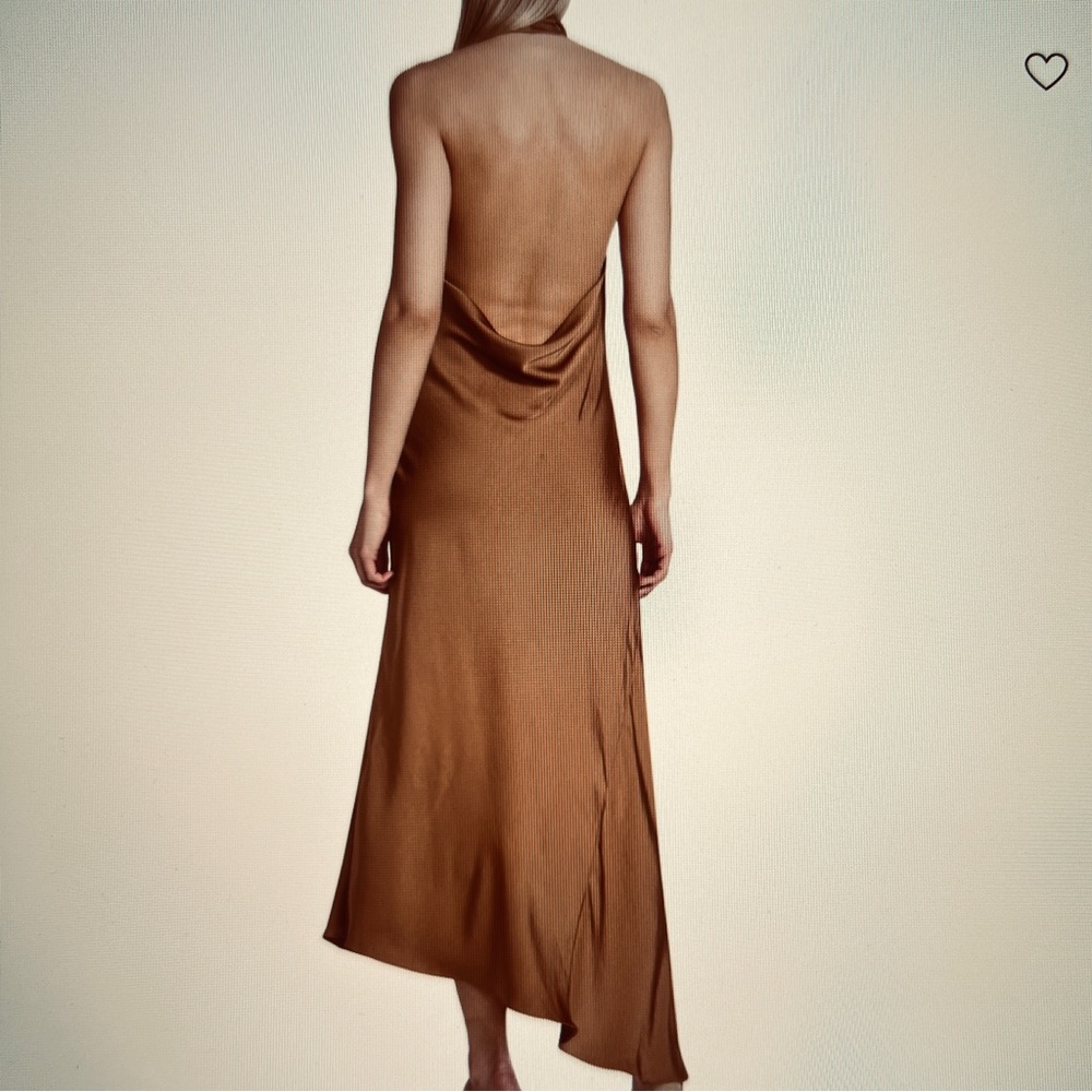 A.L.C. Claire Backless Halter Dress in Bronze